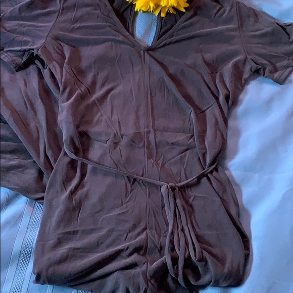 CHARCOAL GRAY WIDE LEG JUMPSUIT - Picture 4 of 8